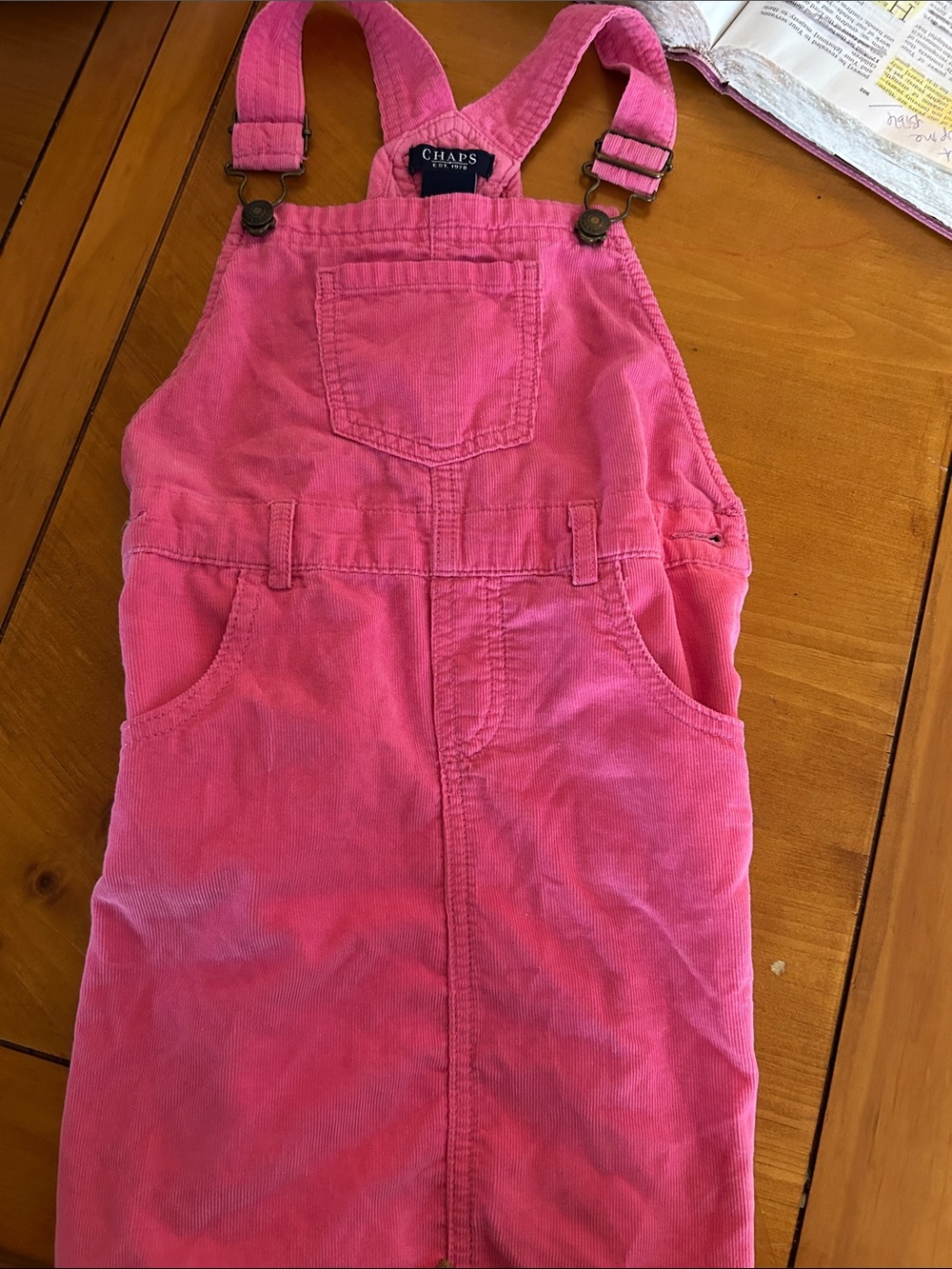 Chaps Pink Corduroy Girls' Overall Dress